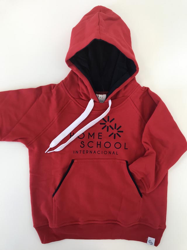 Sudadera roja con capucha – Home School Internacional